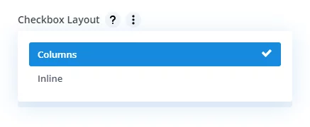 checkbox layout options in the Divi Contact Form Helper plugin