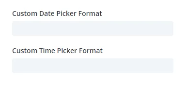 custom date and time picker format settings in the Divi Contact Form Helper plugin
