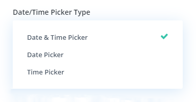 date and time picker type setting in the Divi Contact Form Helper plugin