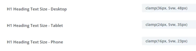example of CSS clamp in Divi using pixel unites example of CSS clamp in Divi using pixel unites