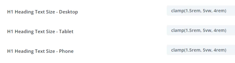 example of CSS clamp in Divi using rem units example of CSS clamp in Divi using rem units