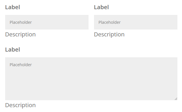 example of label placeholder and description text in the Divi Contact Form Helper plugin