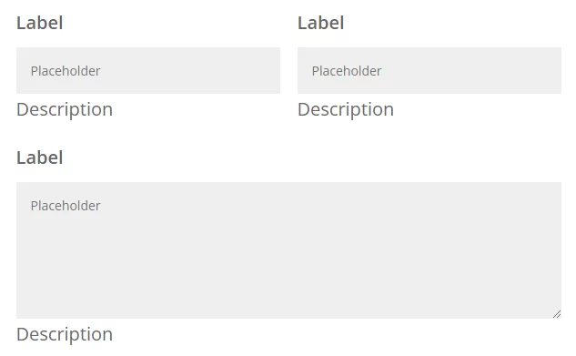 example of label placeholder and description text in the Divi Contact Form Helper plugin