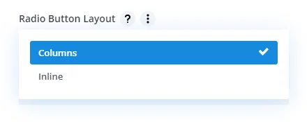 radio button layout options in the Divi Contact Form Helper plugin radio button layout options in the Divi Contact Form Helper plugin
