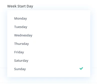 week start day settings in the Divi Contact Form Helper plugin