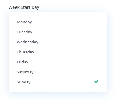 week start day settings in the Divi Contact Form Helper plugin week start day settings in the Divi Contact Form Helper plugin