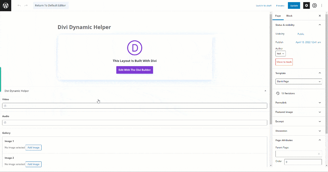 Divi Dynamic Helper Audio GIF Divi Dynamic Helper Audio GIF