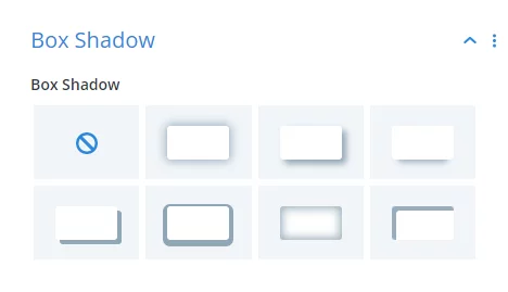 box shadow settings in the Divi Social Sharing Buttons module box shadow settings in the Divi Social Sharing Buttons module