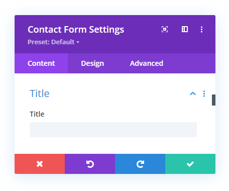 form title setting in Divi Contact Form Helper