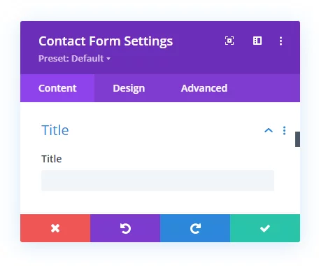 form title setting in Divi Contact Form Helper