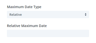 relative maximum date setting in the Divi Contact Form Helper plugin