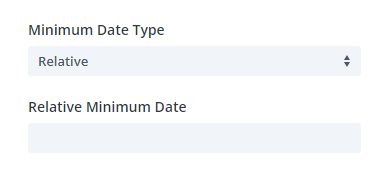 relative minimum date setting in the Divi Contact Form Helper plugin