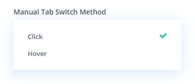 Manual Tabs Switch Method setting in the Divi Tabs Maker plugin