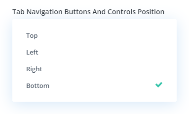 Tab Navigation Buttons And Controls Position setting in the Divi Tabs Maker plugin