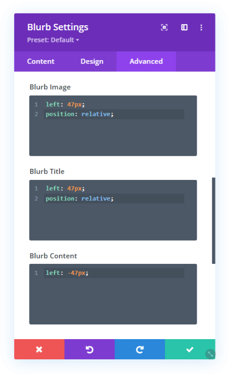 add code to the Divi Blog module to align the text and icon