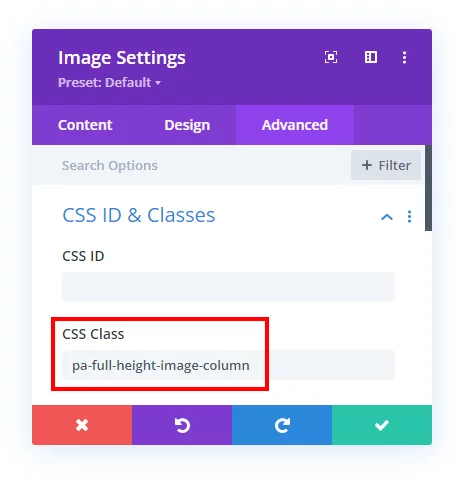add a custom css class to the Divi image to make it full height in column add a custom css class to the Divi image to make it full height in column