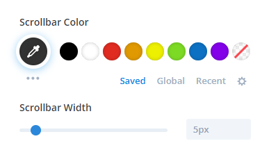 tab content scrollbar width and color settings in the Divi Tabs Maker plugin