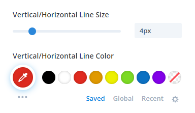 vertical horizontal line desing setting in the Divi Tabs Maker plugin
