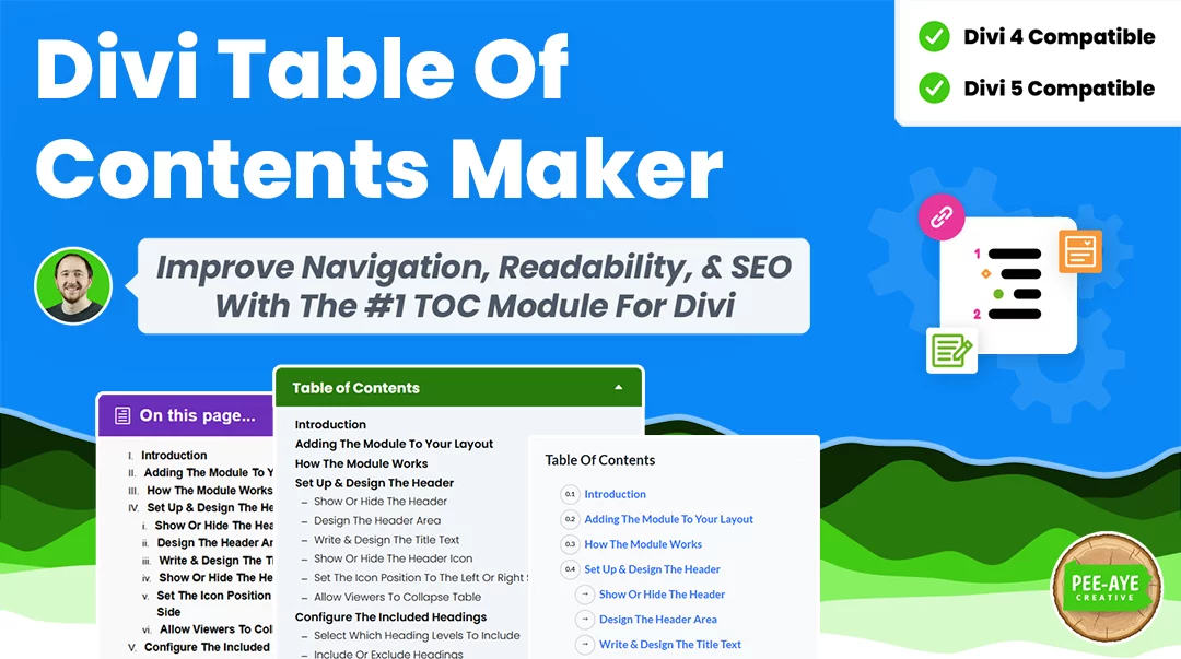 Divi Table of Contents Maker Plugin by Pee Aye Creative