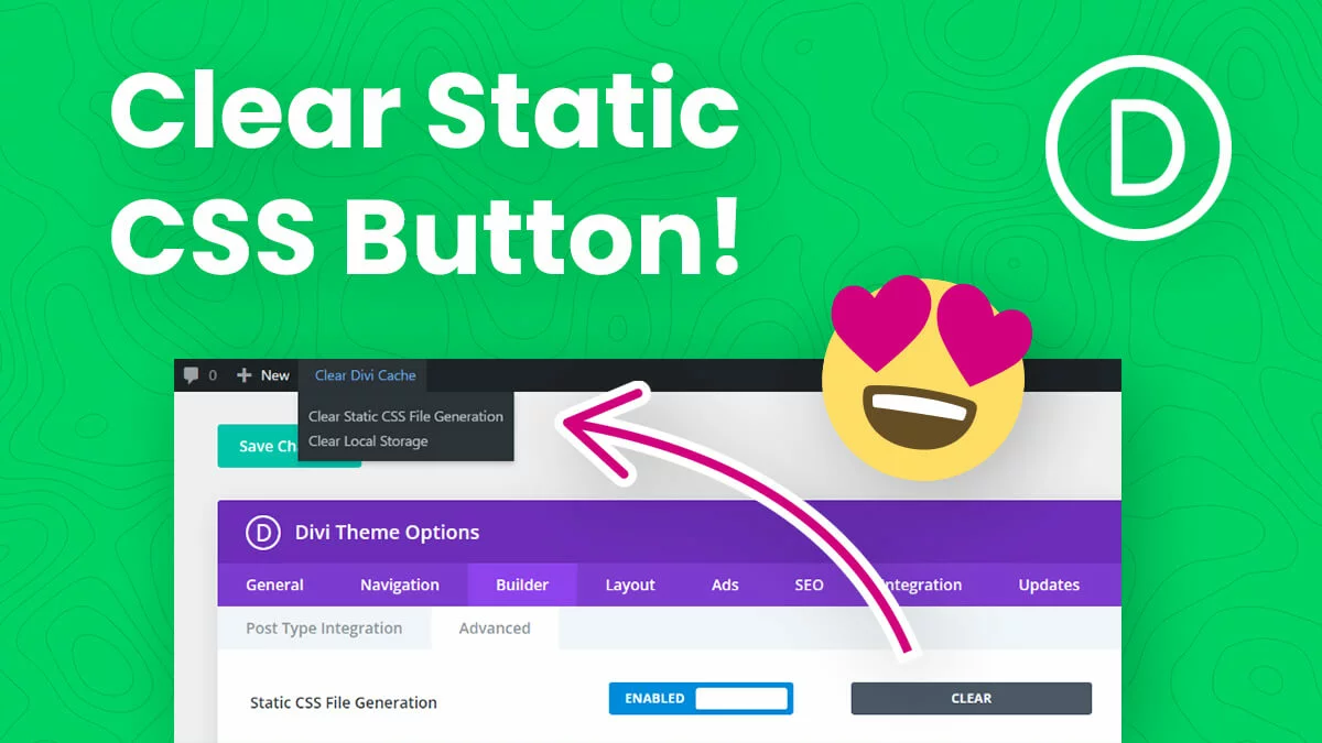 How To Add A Clear Divi Static CSS Cache + Local Storage Button To The WordPress Admin Bar