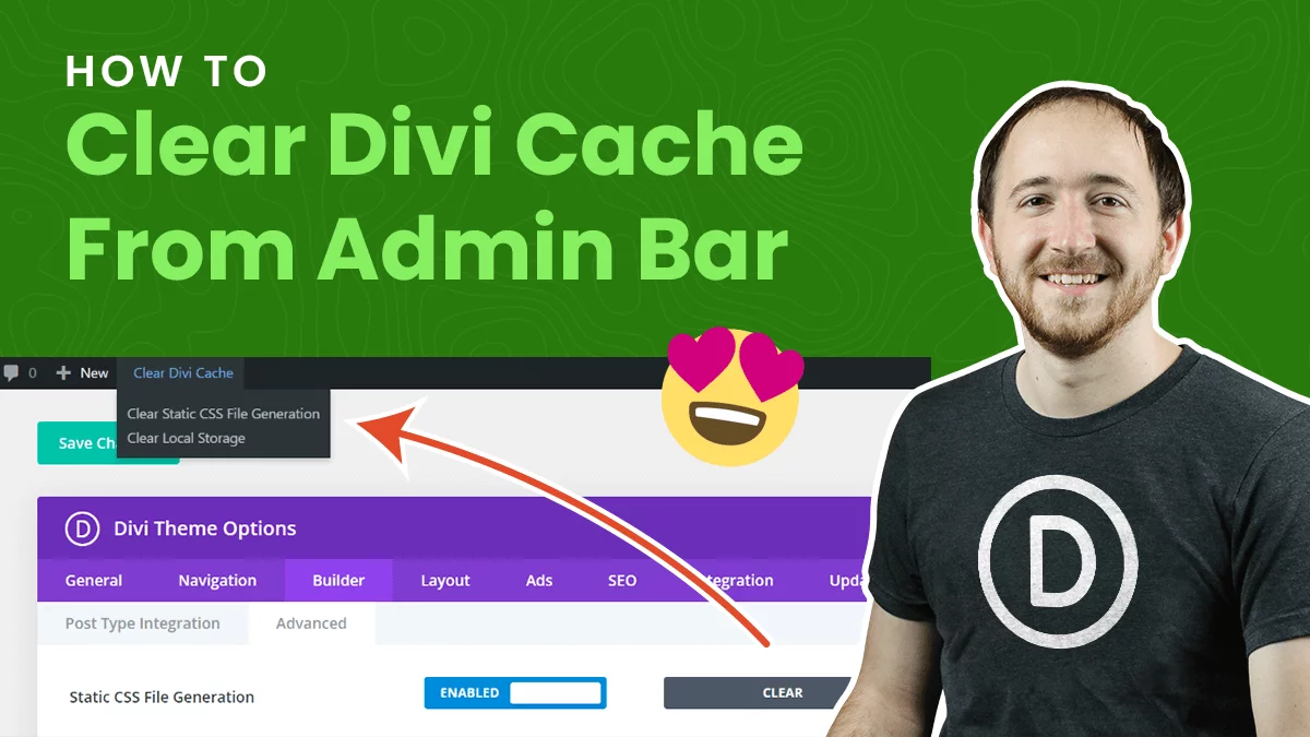 How To Add A Clear Divi Static CSS Cache + Local Storage Button To The WordPress Admin Bar