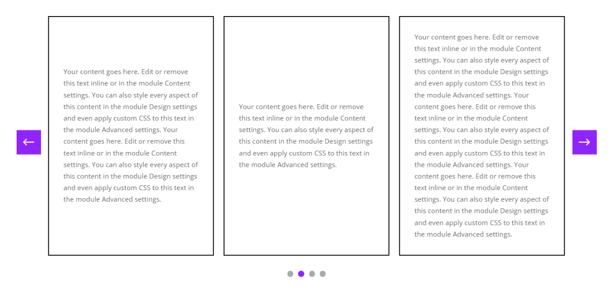 equalize module height example using the Divi Carousel Maker plugin