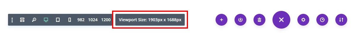 show viewport size in Divi Visual Builder in the Divi Responsive Helper 2.3 show viewport size in Divi Visual Builder in the Divi Responsive Helper 2.3
