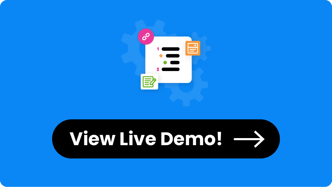 view live demo of the Divi Table of Contents Maker module