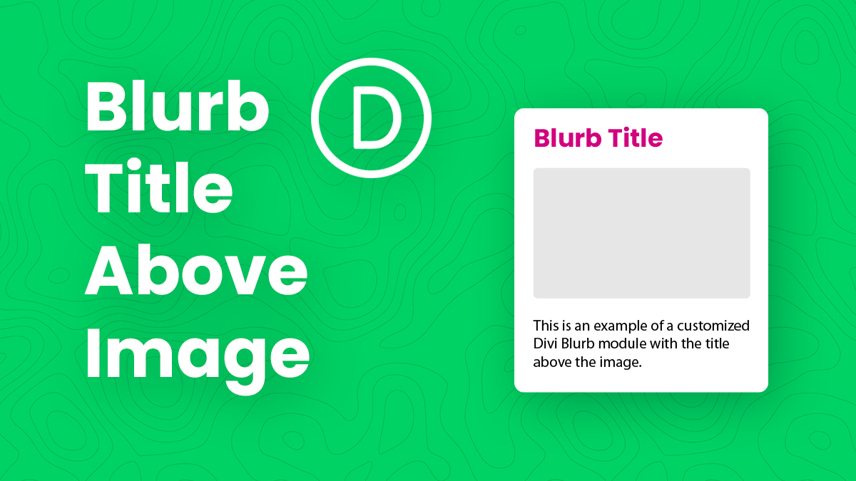How To Move The Divi Blurb Module Title Above The Image Tutorial by Pee Aye Creative