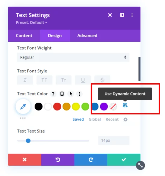 dynamic content color from custom field support in the Divi Dynamic Helper plugin