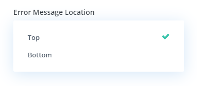 error message location at the bottom setting in the Divi Contact Form Helper plugin