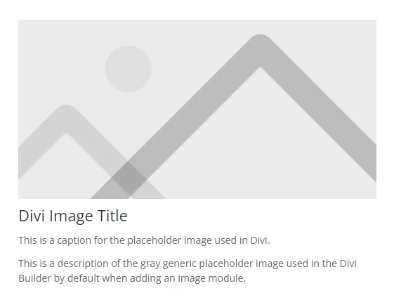 example of the title, caption, and description text in the Divi Image Helper plugin example of the title caption and description text in the Divi Image Helper plugin