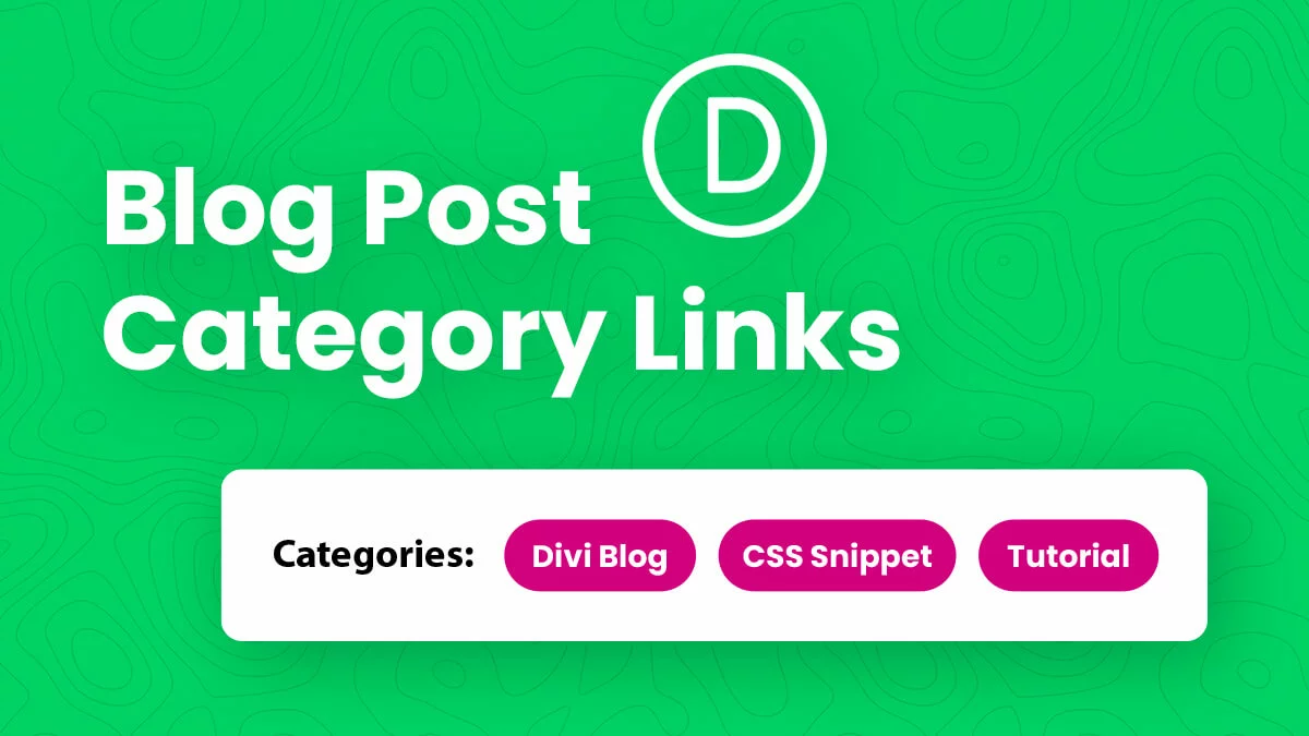 How To Add Current Blog Post Category And Tag Meta Links In Divi