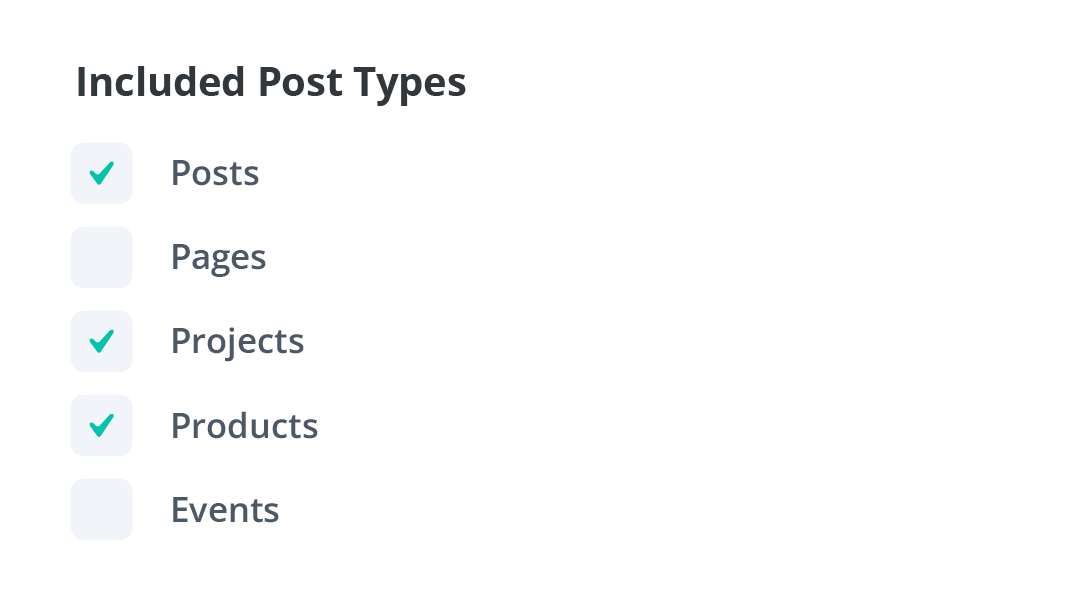 search criteria included post type settings in the Divi Search Helper plugin by Pee Aye Creative