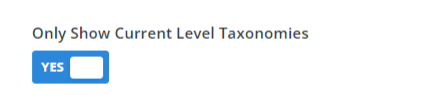 only show current level taxonomies setting in the Divi Taxonomy Helper plugin