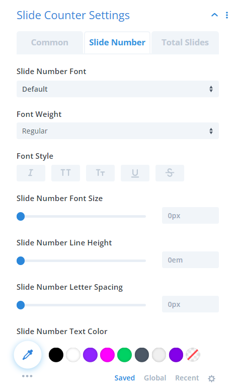 Divi Carousel Maker Slide Counter settings slide number Divi Carousel Maker Slide Counter settings slide number