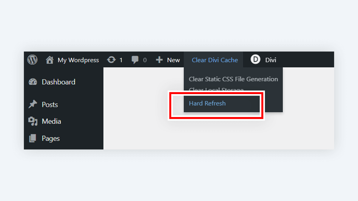 Add Button To Hard Refresh Browser To Admin Bar Setting In Divi Assistant Plugin