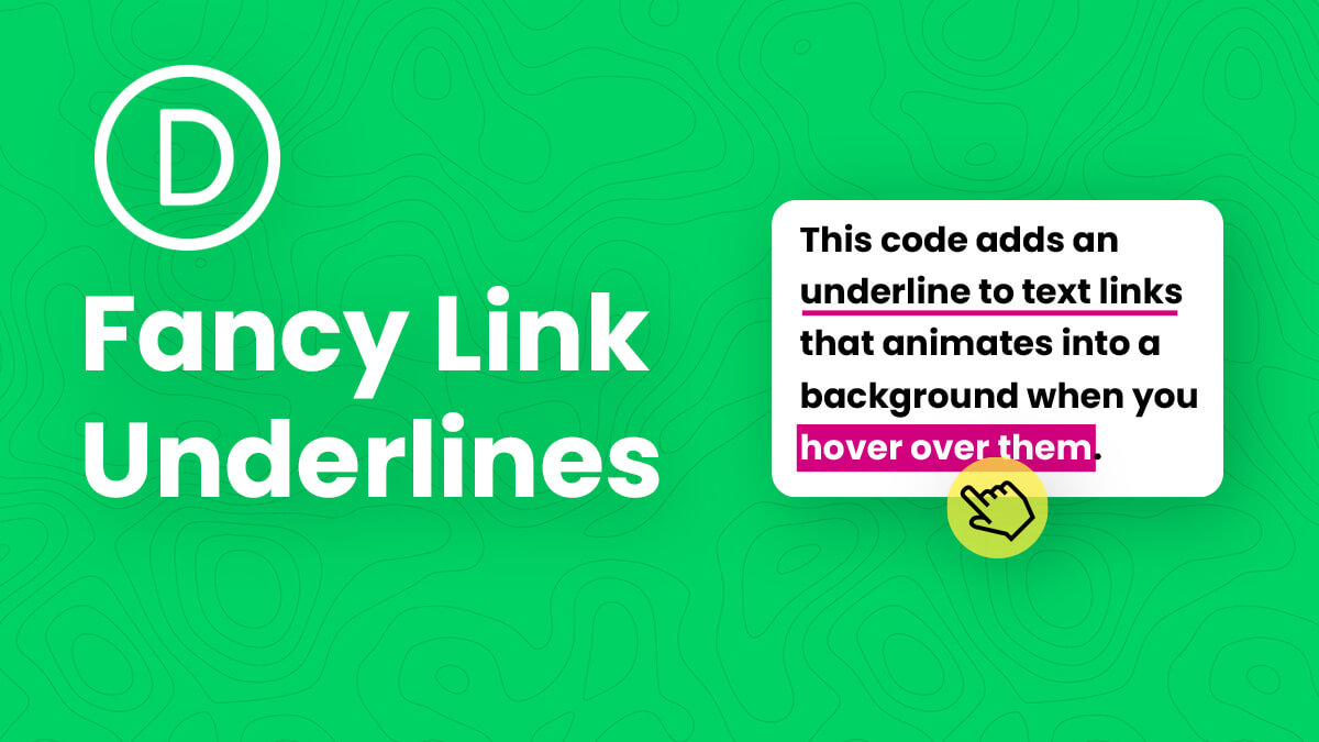 How To Add Fancy Animated Text Link Underlines In Divi