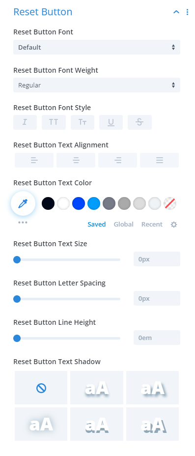 filters reset button design settings In the Divi Events Calendar Plugin by Pee Aye Creative