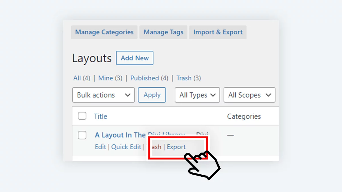 Add Link To Export Divi Library Items With One Click Setting In Divi Assistant Plugin