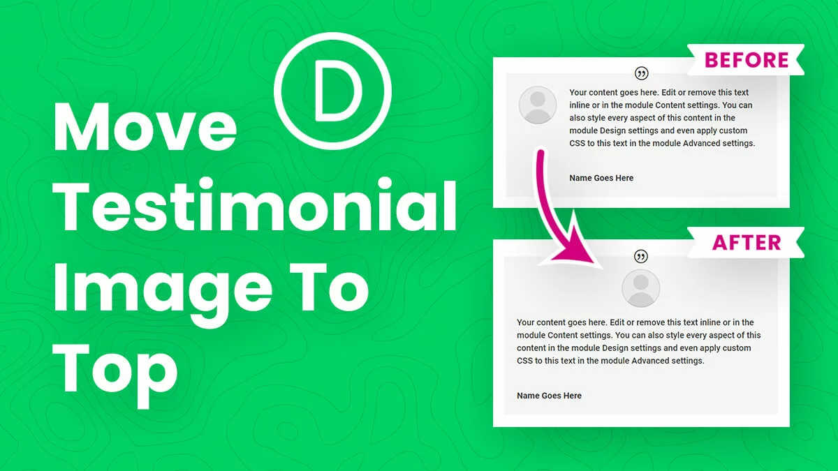 How To Move The Divi Testimonial Module Image To The Top Tutorial by Pee Aye Creative