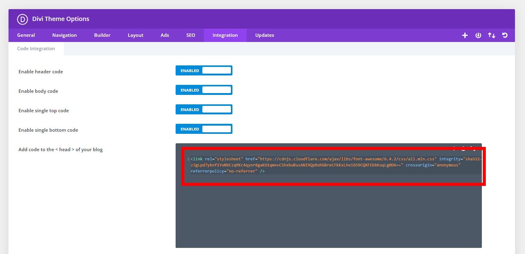 add Font Awesome CDN in Divi for changing the Twitter icon to X
