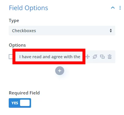 adding a checkbox for agreeing to the privacy policy in the Divi Contact Form