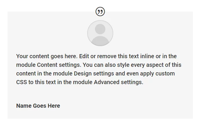 modified image layout of the Divi Testimonial module