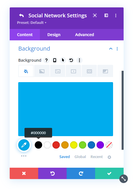 replace the twitter blue background color with X black in the Divi Social Follow module