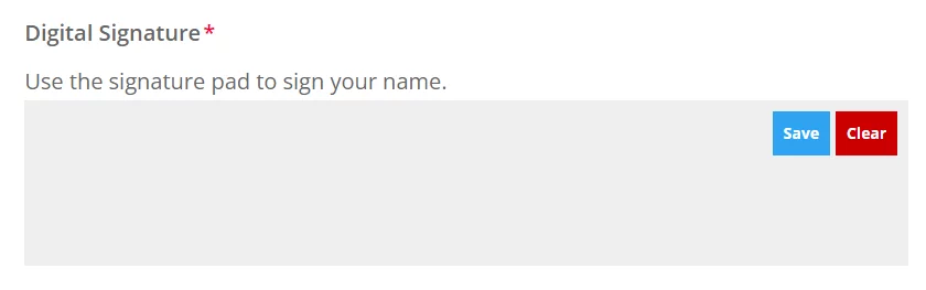 the digital signature field in the Divi Contact Form module