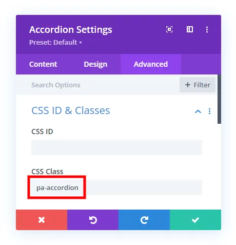 add a CSS class for setting the default Divi accordion module state to closed add a CSS class for setting the default Divi accordion module state to closed