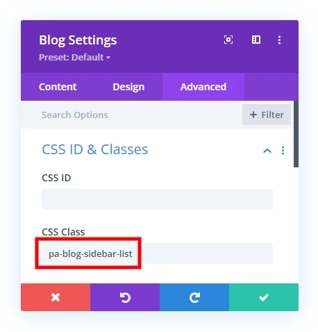add a CSS class for setting up the Divi Blog module to as a slidebar list add a CSS class for setting up the Divi Blog module to as a slidebar list