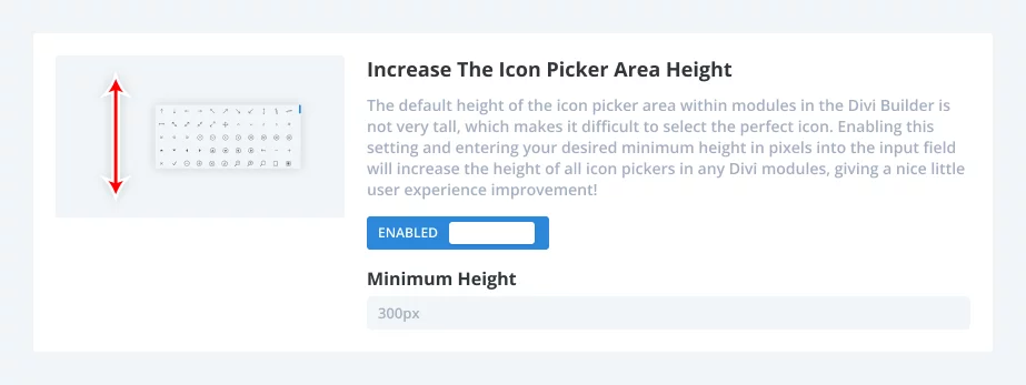 how to Increase The Icon Picker Area Height using the Divi Assistant plugin how to Increase The Icon Picker Area Height using the Divi Assistant plugin