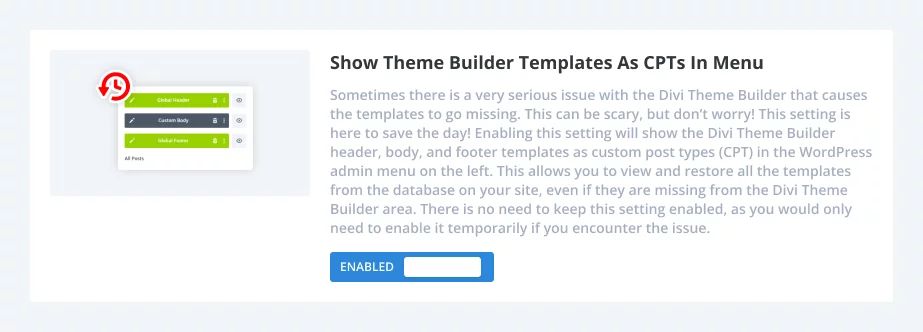 how to Show Theme Builder Templates As CPTs In Menu using the Divi Assistant plugin